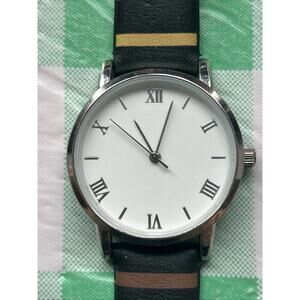 C&B Silver Tone Multicolored Band Women’s Quartz Watch